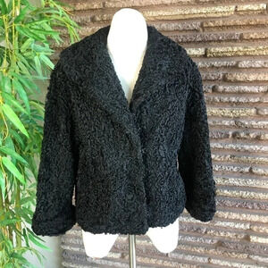 Voula Mitsakou Greek Vintage Genuine Persian Lamb Cropped Opera Jacket